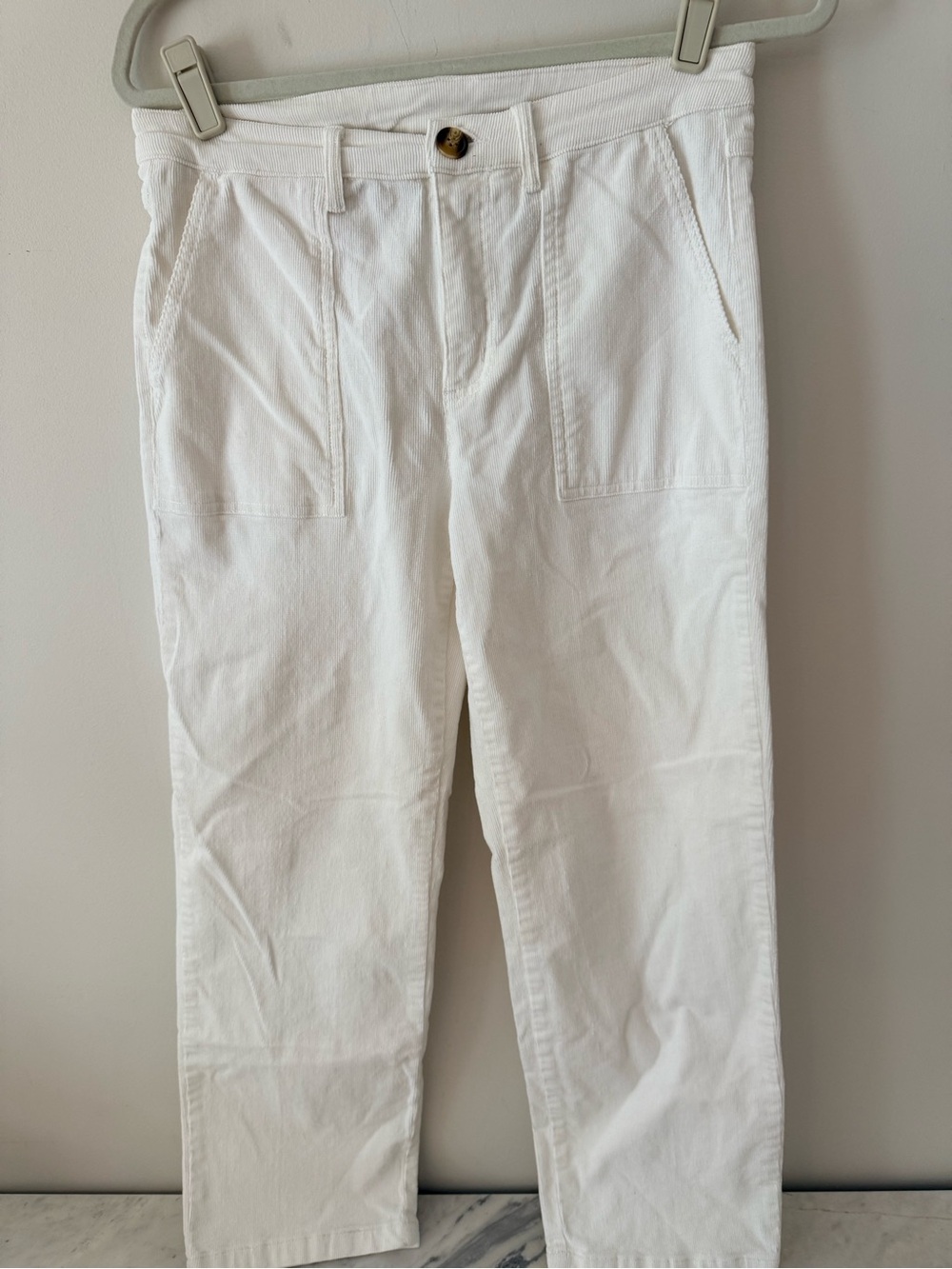 Tribal White Straight Leg Corduroy Pants Size 8